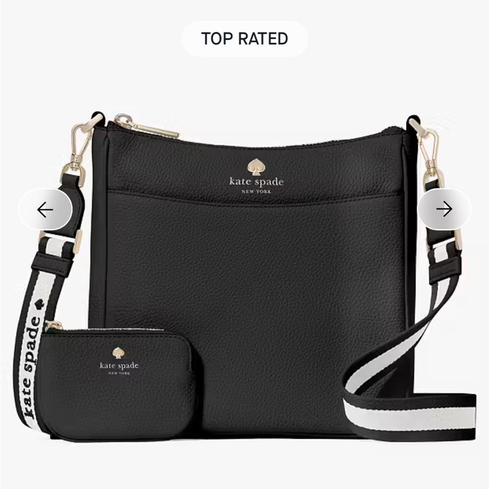 Kate Spade Black Crossbody Bag with White Accents